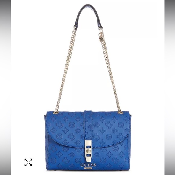 Guess Handbags - GUESS NWOT Blue Peony Debossed Logo Crossbody Shoulder Bag